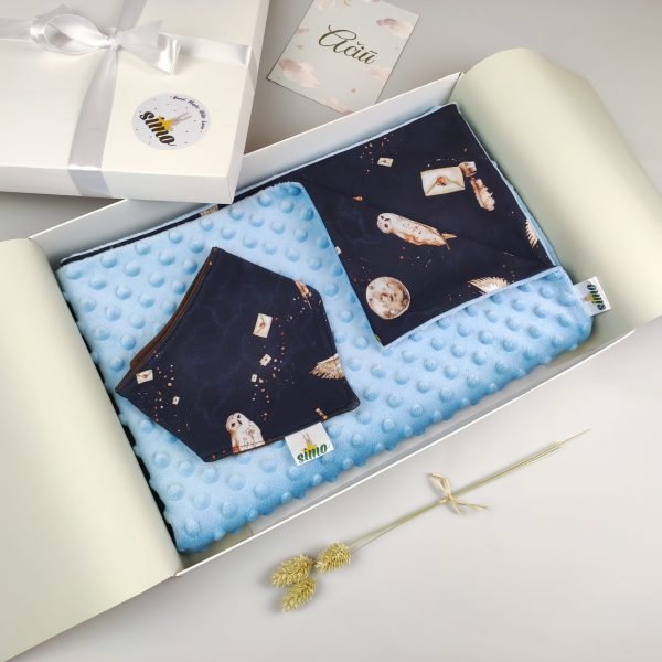 Hario Poterio dovanų dėžutė su žydru pleduku "Hedviga" Hario Poterio dovanų dėžutė su žydru pleduku "Hedviga"