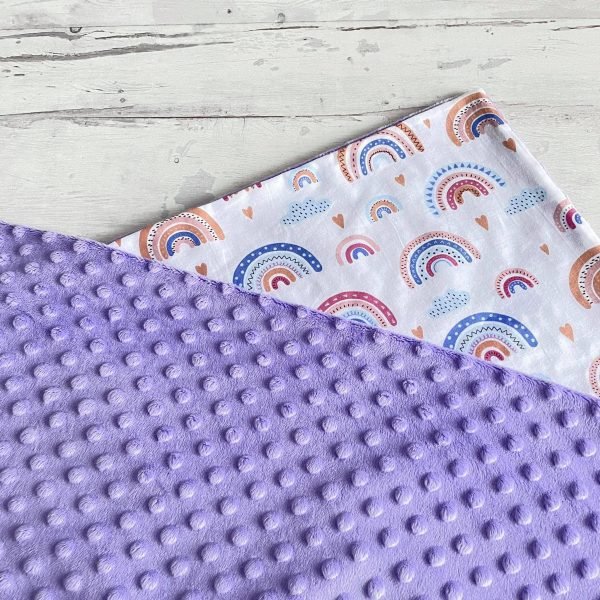 minky pledukas violetinis Vaivorykštės minky pledukas violetinis Vaivorykštės