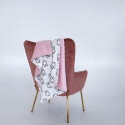 Minky pledukas kūdikiui "Zuikiai", rožinis