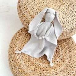 Muslino migdukas "Zuikis miegalius", šviesiai pilkos spalvos