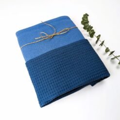 denim blue spalvos medvilnės uzklotukas