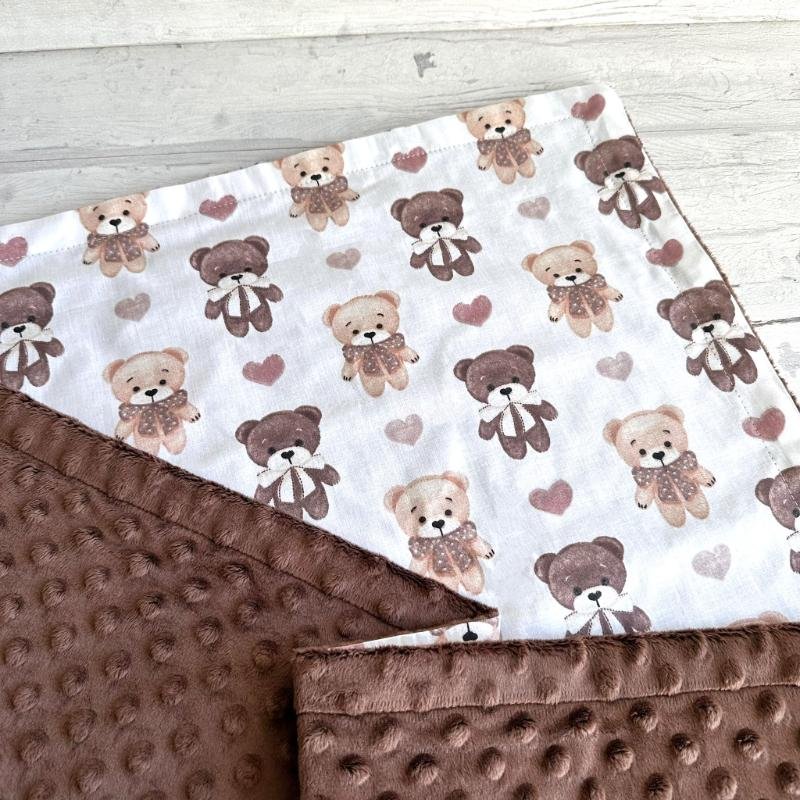 minky pledukas rudas su meškiukais minky pledukas rudas su meškiukais