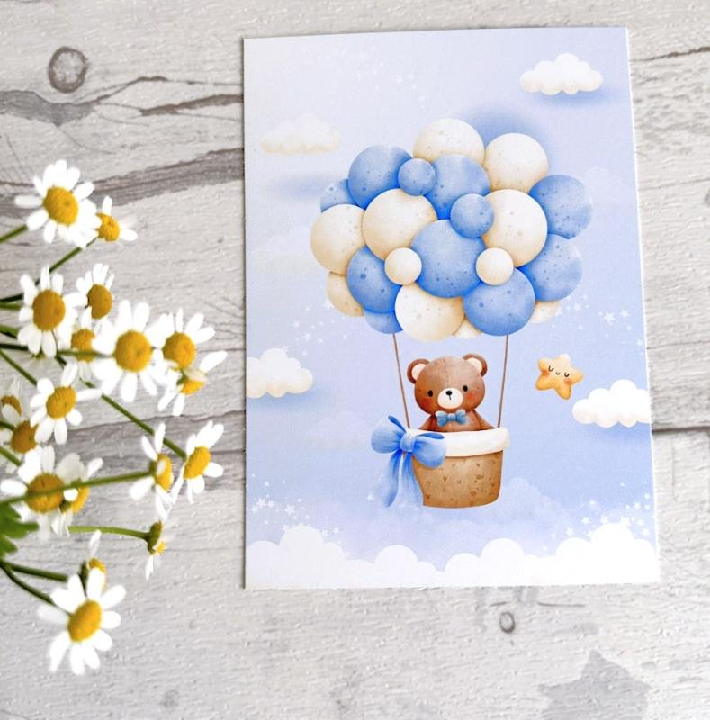 atvirukas su melynais balionais atvirukas su melynais balionais