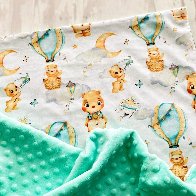 metinis minky pledukas su meškučiu metinis minky pledukas su meškučiu