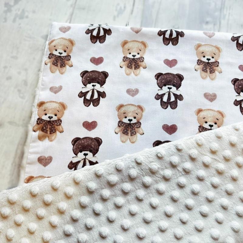 minky baltas pledukas Meškiukai minky baltas pledukas Meškiukai