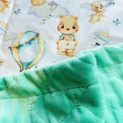 šiltas mėtinis pledukas su meškiu