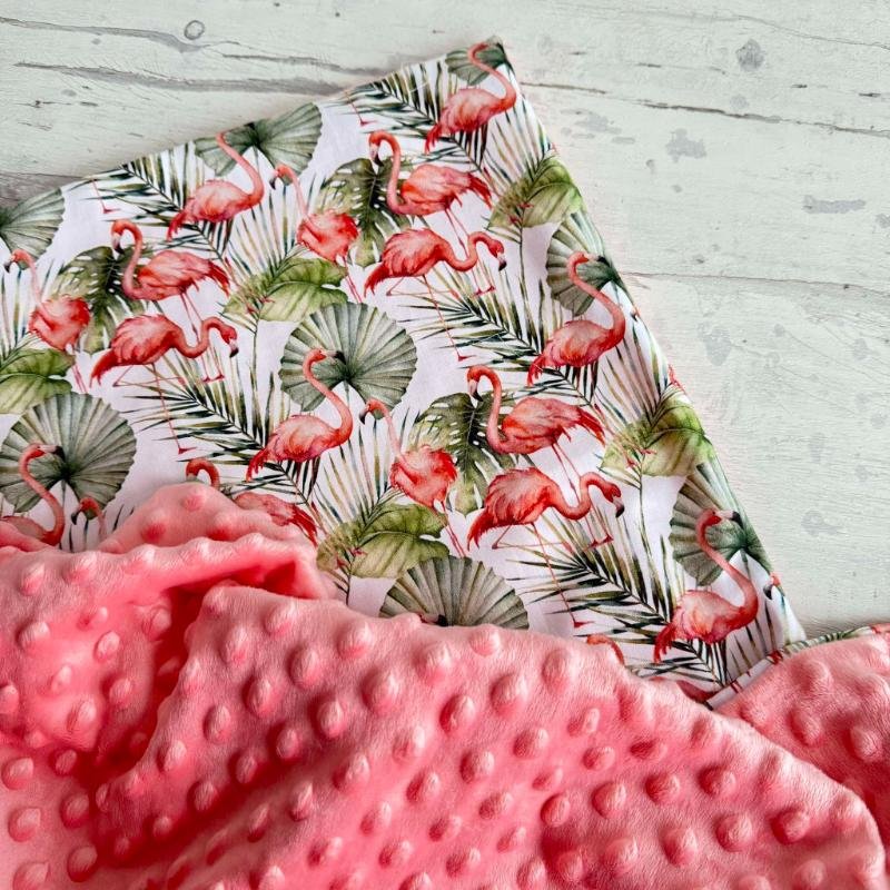 minky pledukas su flamingai braskines spalvos minky pledukas su flamingai braskines spalvos