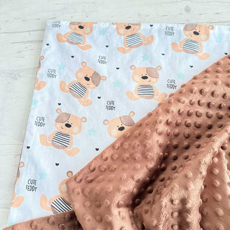 rudas pledukas Cute Teddy rudas minky pledas Cute Teddy