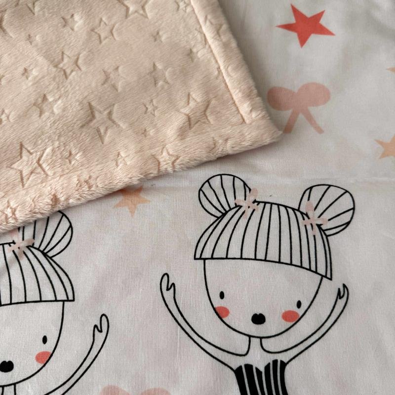 balerinų pledukas su persikiniu zvaigzdziu minky balerinos pledukas su persikiniu zvaigzdziu minky