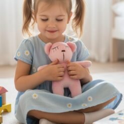 rožinis rankų darbo meškutis