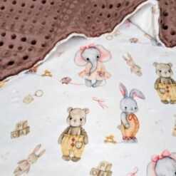 dvigubo minky pledukas su gyvunais