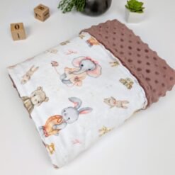 dvigubo minky pledukas su gyvunais