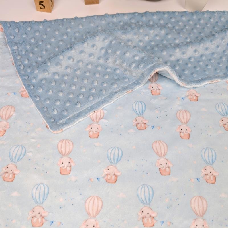 zydras dvigubo miniky pledukas su drambliukais žydras dvigubo minky pledukas su drambliuku