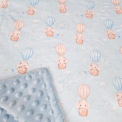 žydras dvigubo minky pledukas su drambliuku